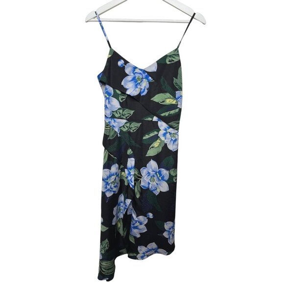 Banana Republic Floral Midi Dress XS Black Blue Boho Resort Style - Picture 1 of 13